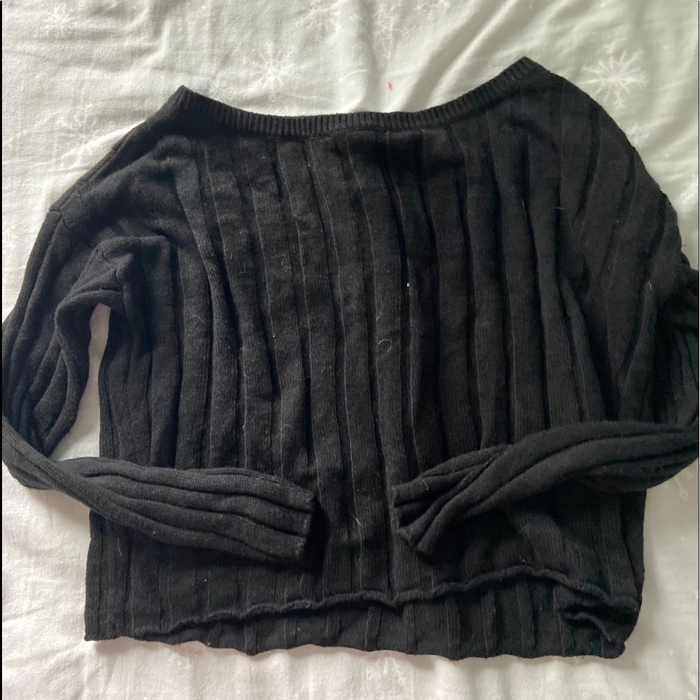 cropped black sweater